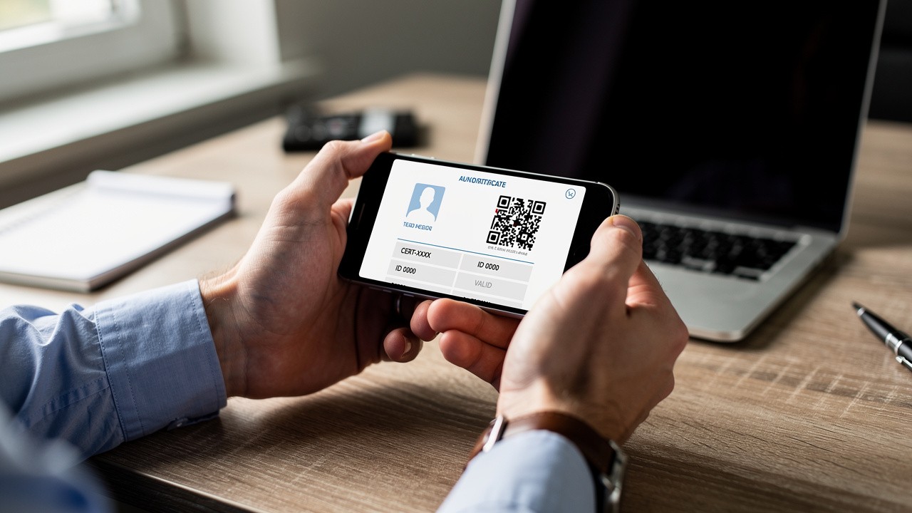 Digital drone accreditation certificate displayed on smartphone