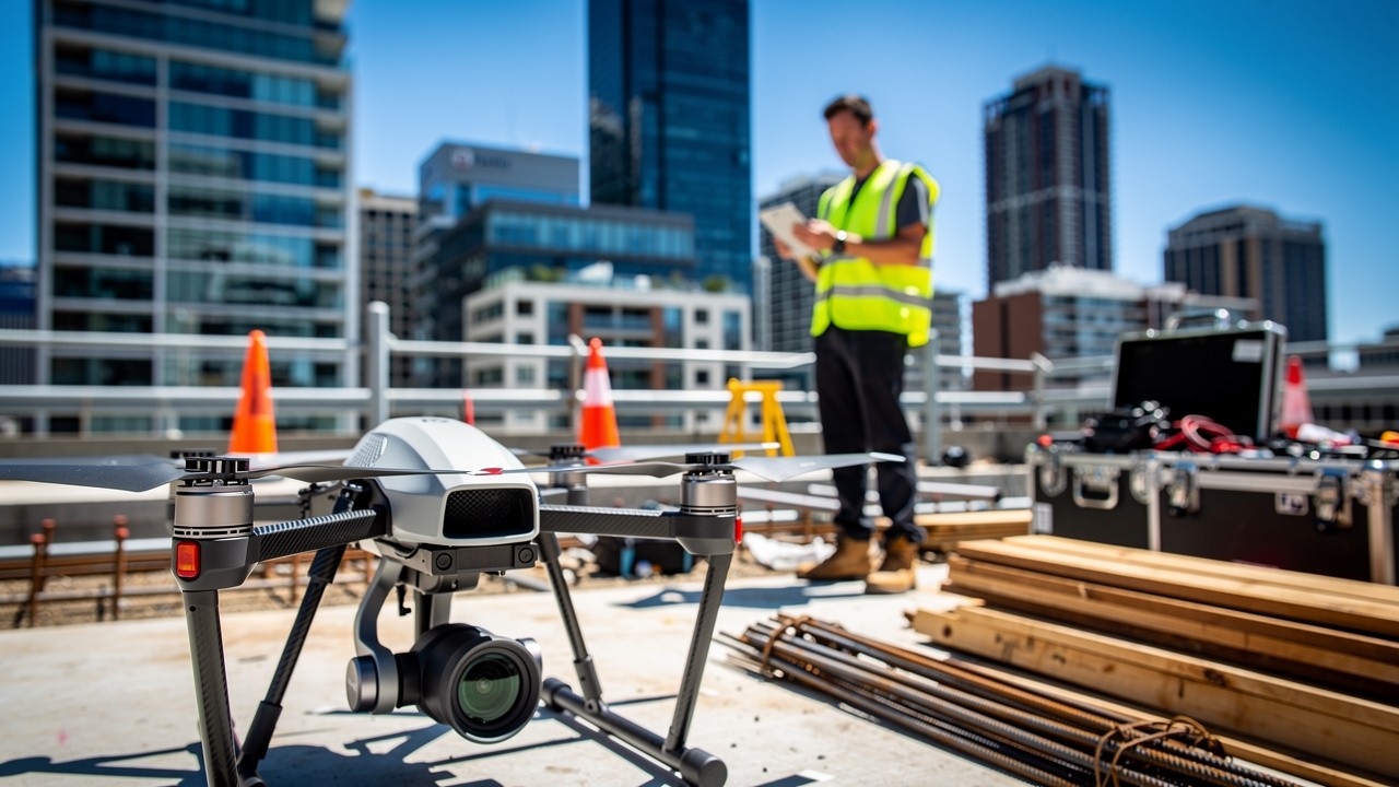 Commercial drone operator conducting professional inspection work