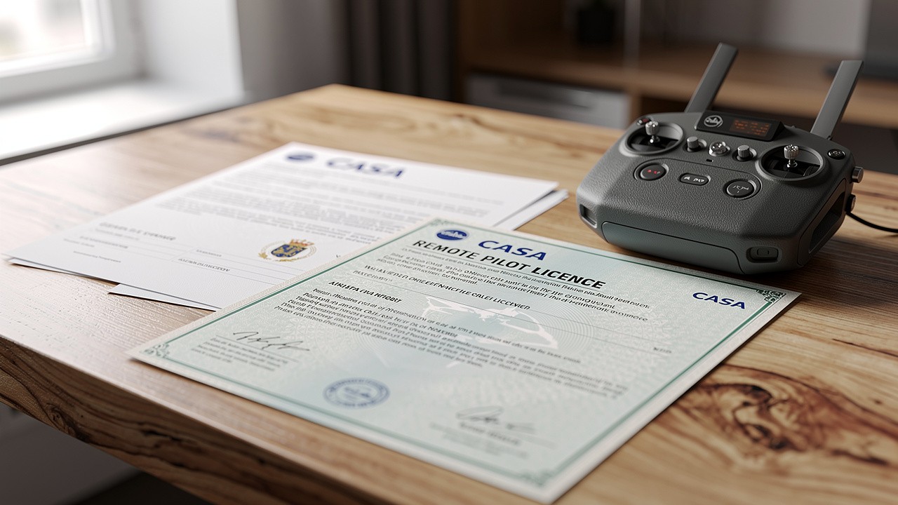 CASA Remote Pilot Licence and aviation documentation for drone pilots
