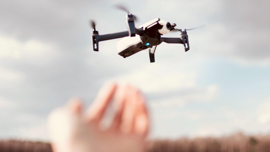 Drone hovering during a first-time flight practice session in Australia