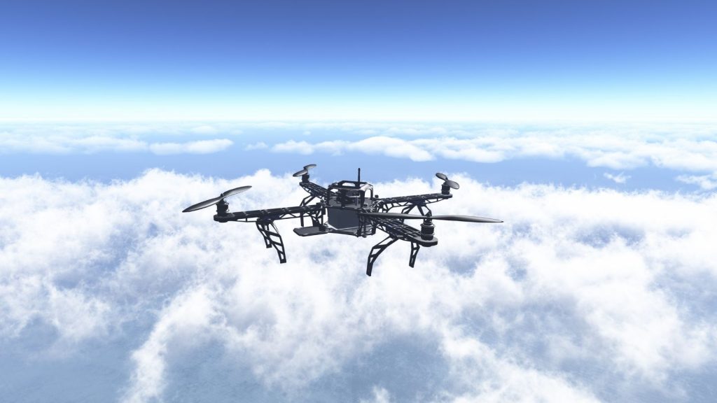 High-altitude drone training session above cloud level with Drone Training Hub.