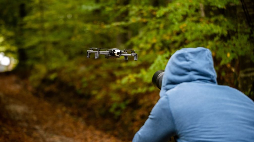 Outdoor drone training session in natural Australian terrain